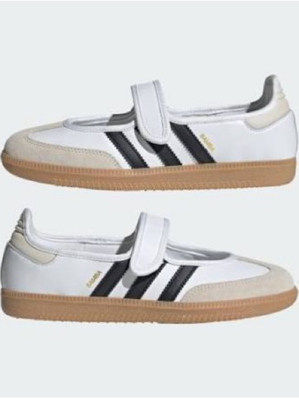 Adidas Samba Jane White Black Gum Mary Jane Sneakers 8.5 Fits Like 9